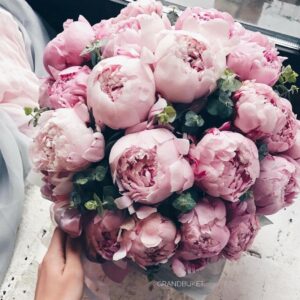 Розовые пионы в букете