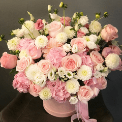 Коробка с цветами в розовом цвете «Рафаэль»