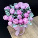 Цветы  в коробке «Роза пиона»