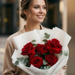 Букет из красных французских роз «Любовь»