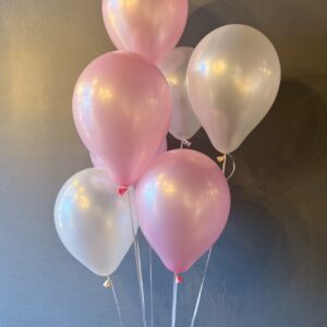 Шары воздушные 7 штук розовые и белые